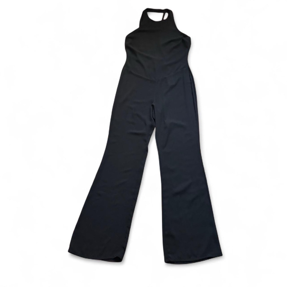 NWT LA Hearts by PACSUN VTG 2010s Black A-Line Open-Back Halter Jumpsuit — LARGE - Picture 3 of 6